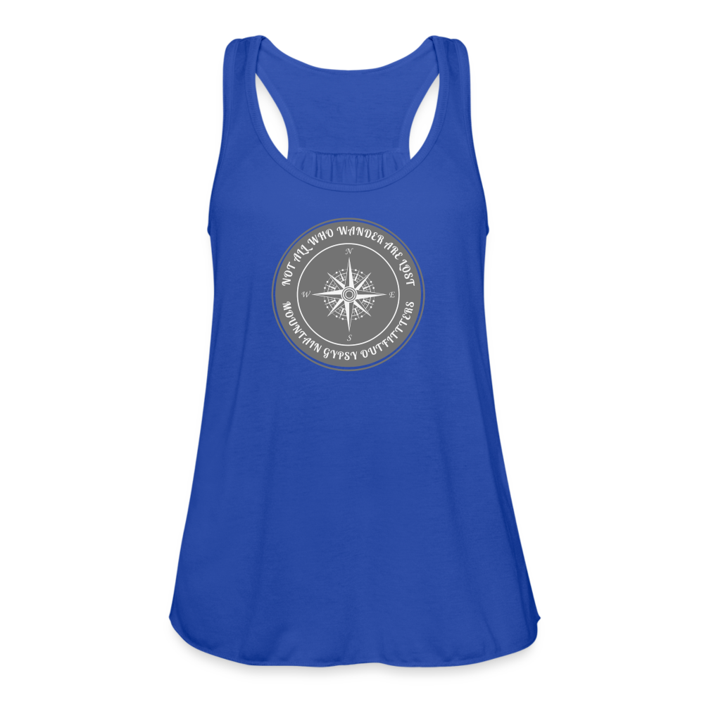 Not all Who Wander Flowy Tank - royal blue