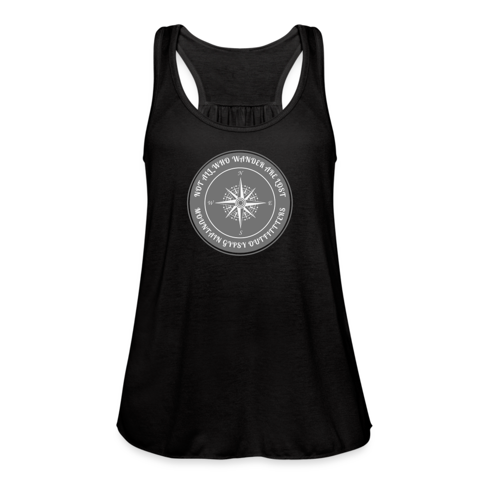 Not all Who Wander Flowy Tank - black