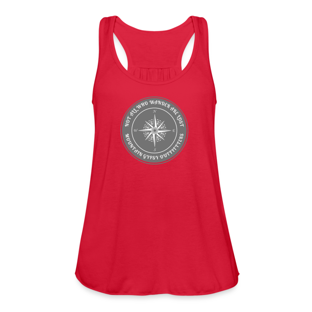 Not all Who Wander Flowy Tank - red