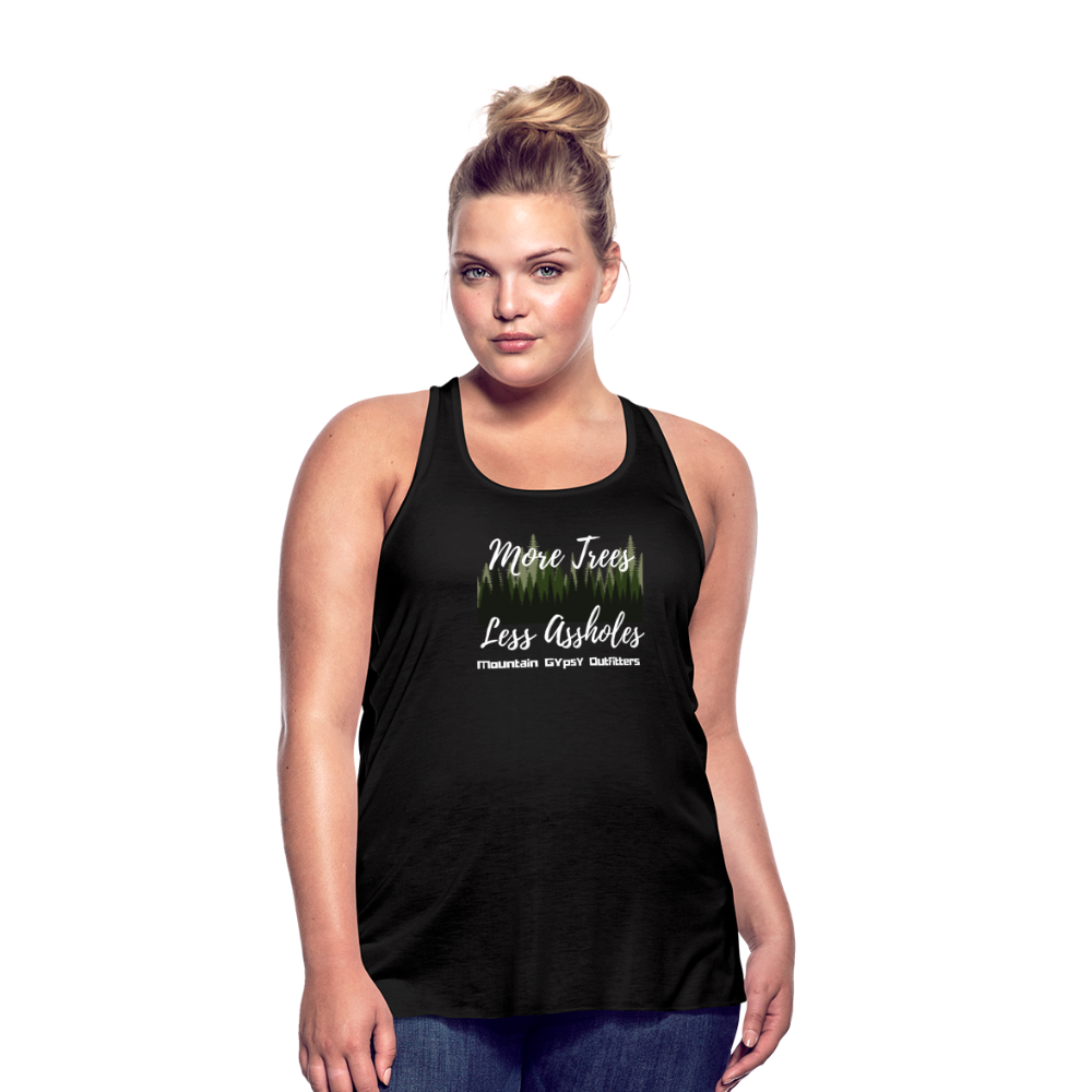 More Trees Flowy Tank - black