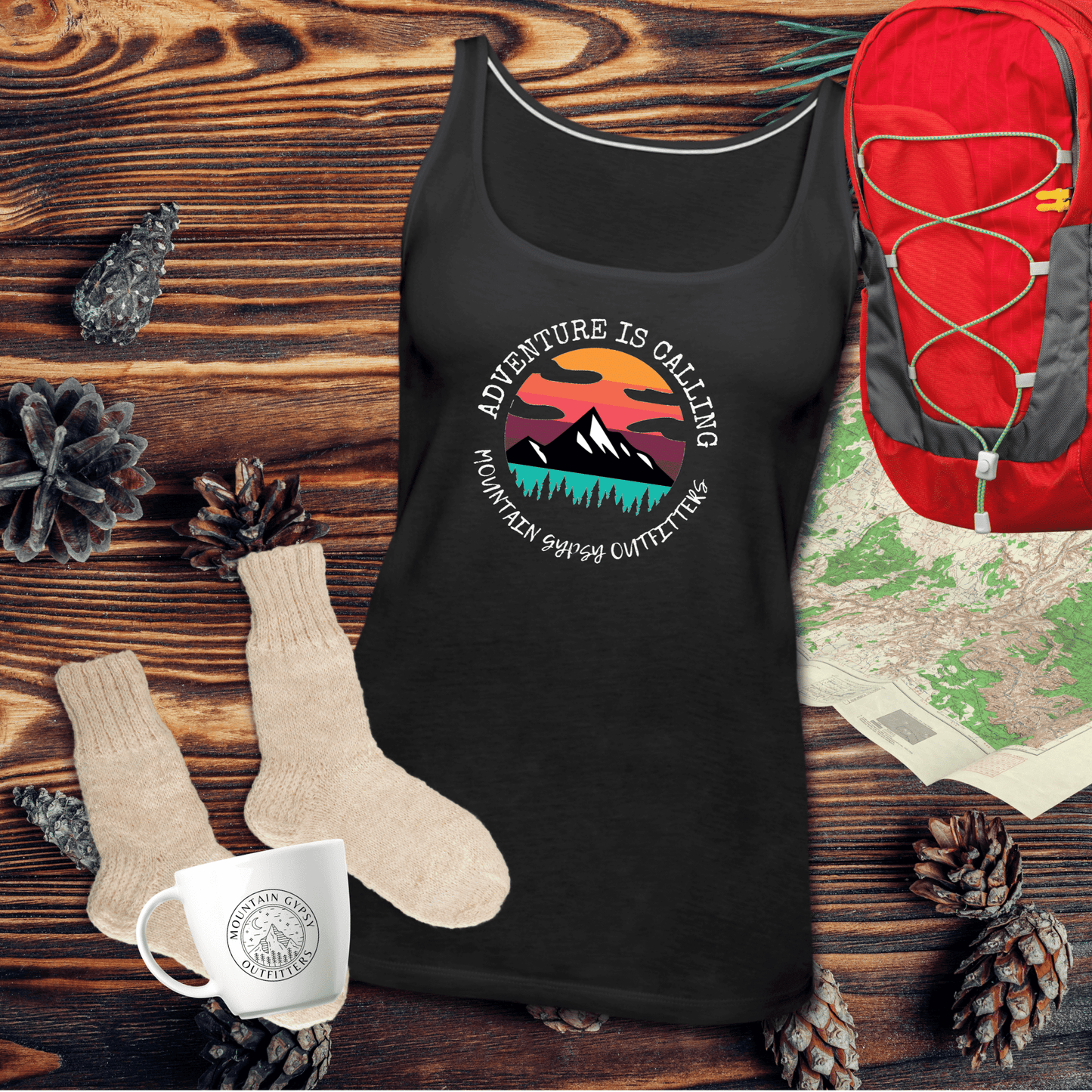 Adventure Is Calling Fitted Tank
