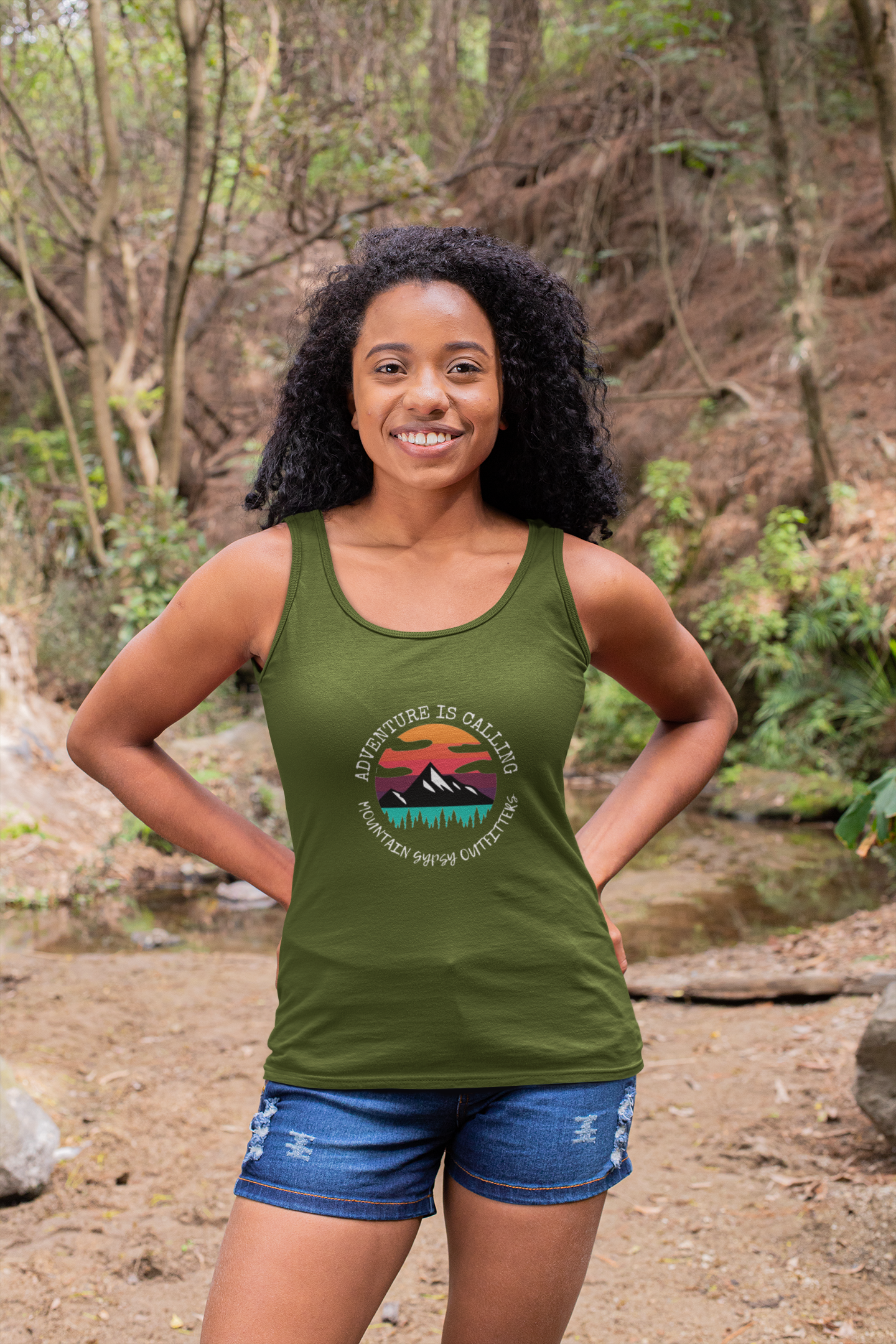 Adventure Is Calling Fitted Tank