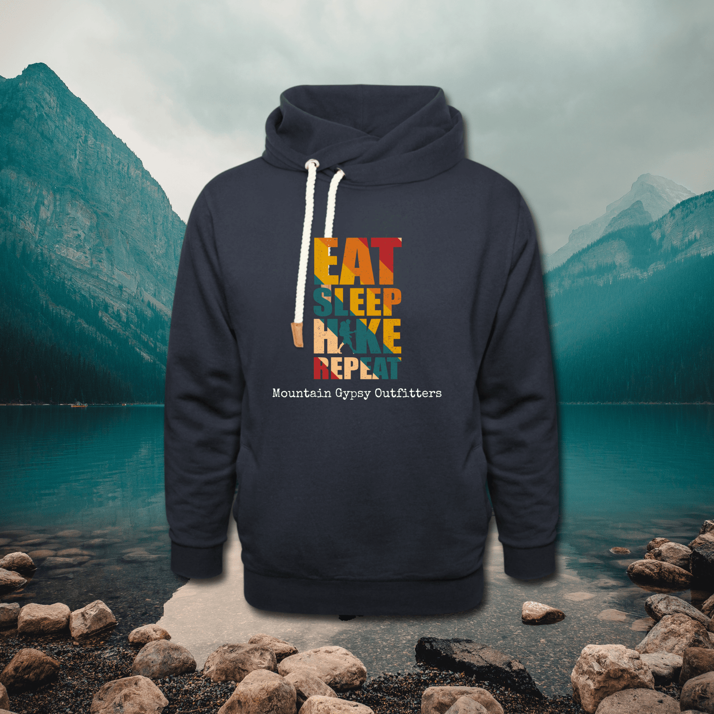 Eat, Sleep, Hike Shawl Hoodie
