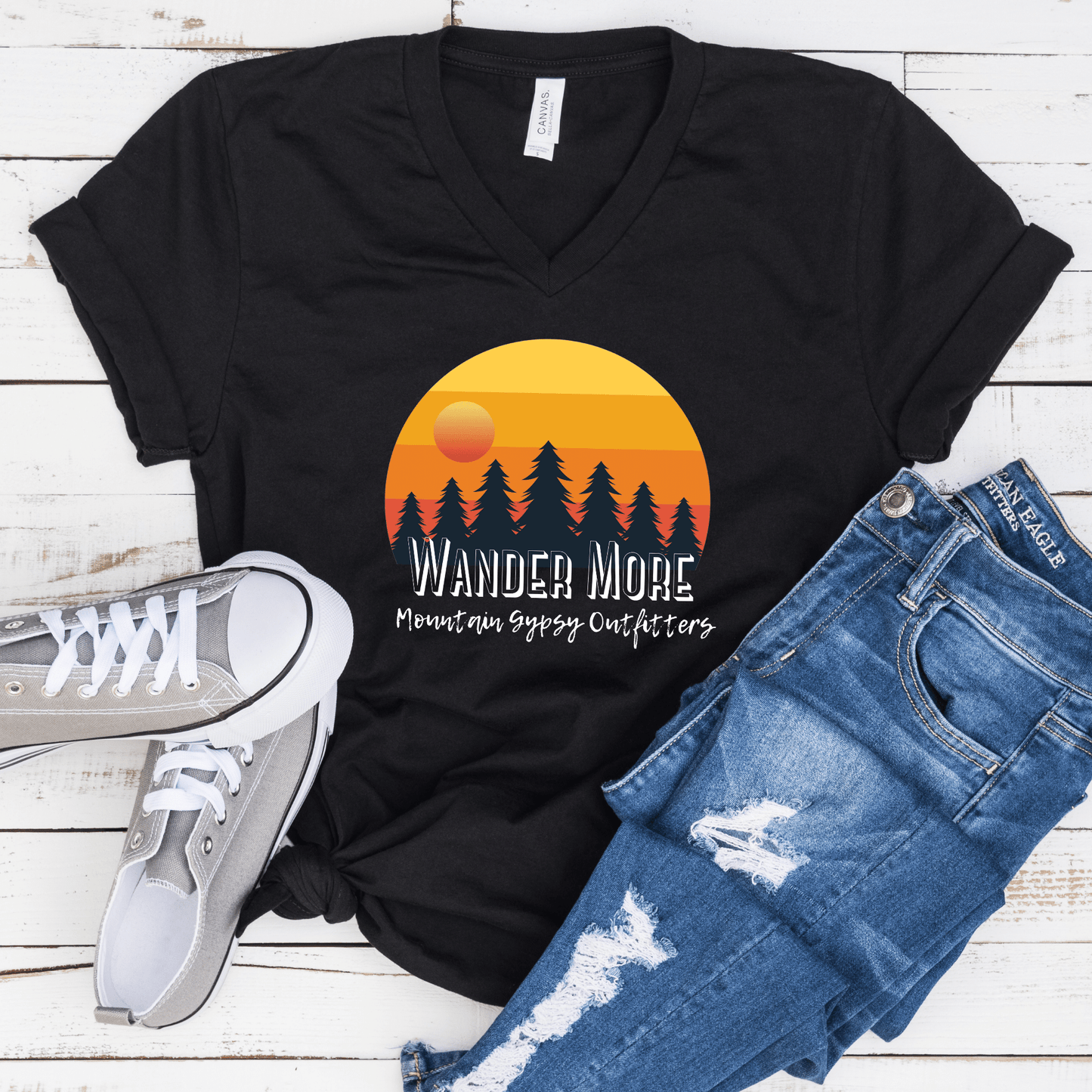 Wander More V-Neck Tee