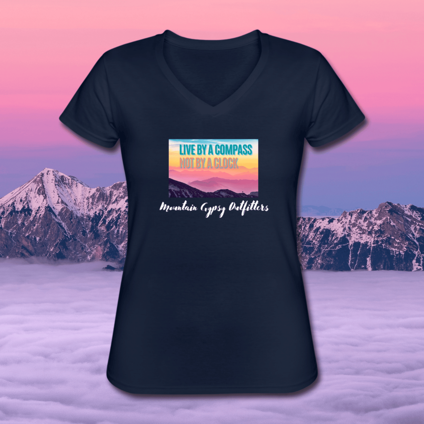 Live By a Compass V-neck Tee