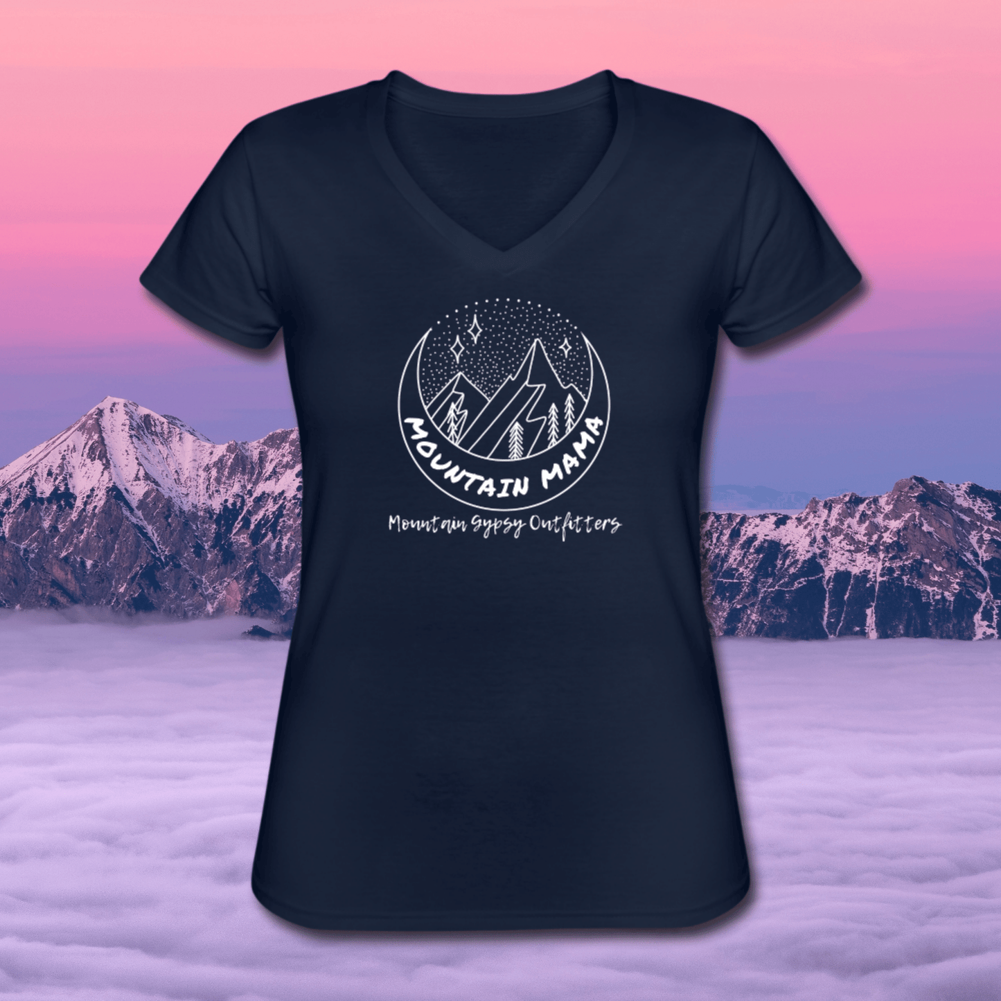 Mountain Mama V-neck Tee