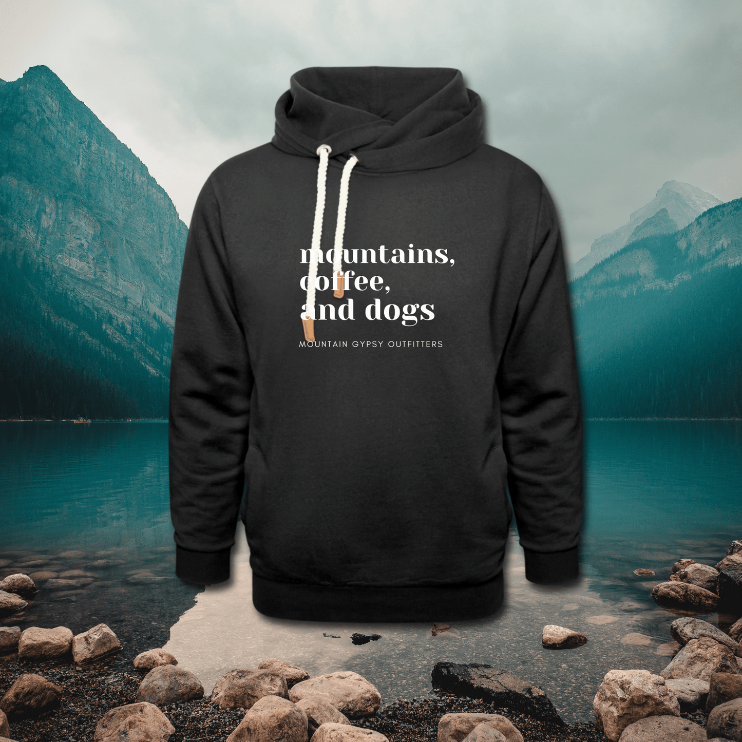 Mountains, Coffee, Dogs Shawl Hoodie
