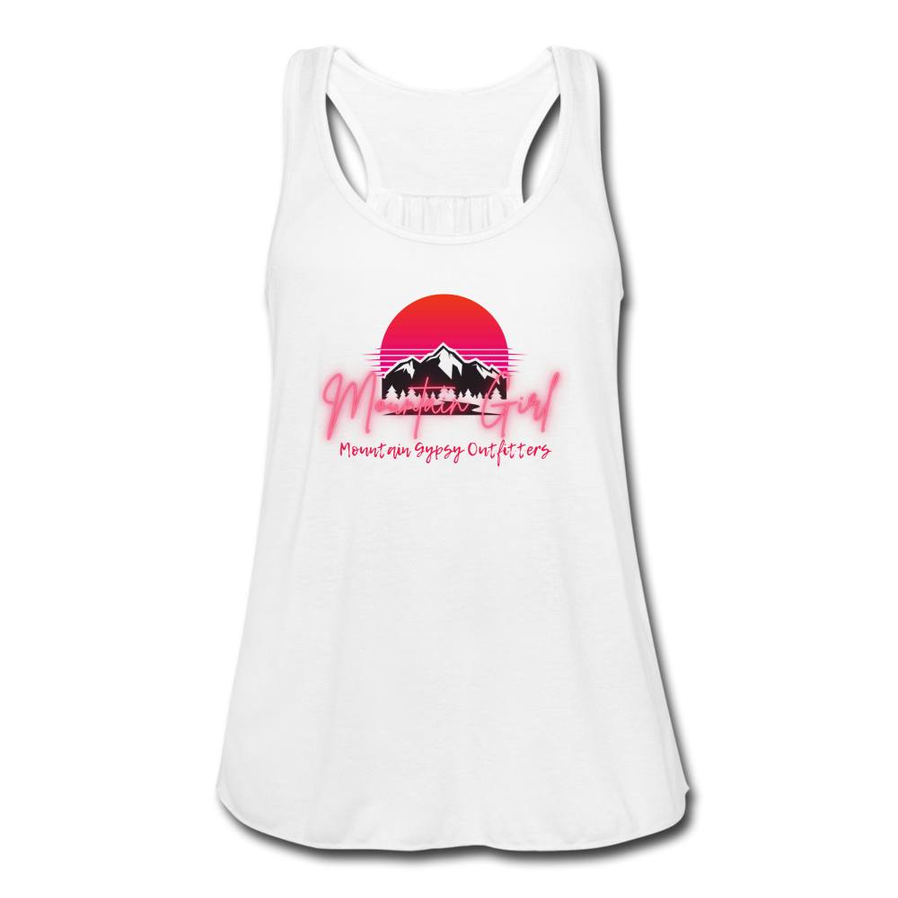 Mountain Girl Flowy Tank - white