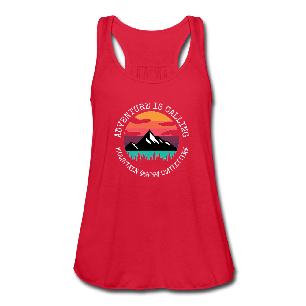 Adventure Is Calling Flowy Tank - red