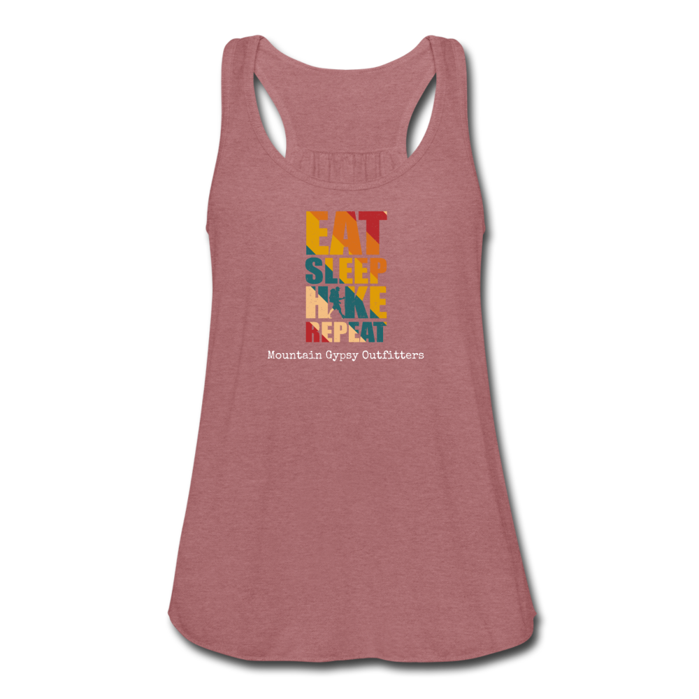Eat, Sleep, Hike Flowy Tank - mauve