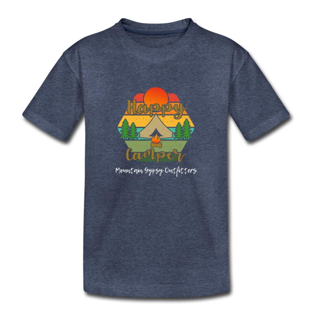 Happy Camper Toddler Tee - heather blue