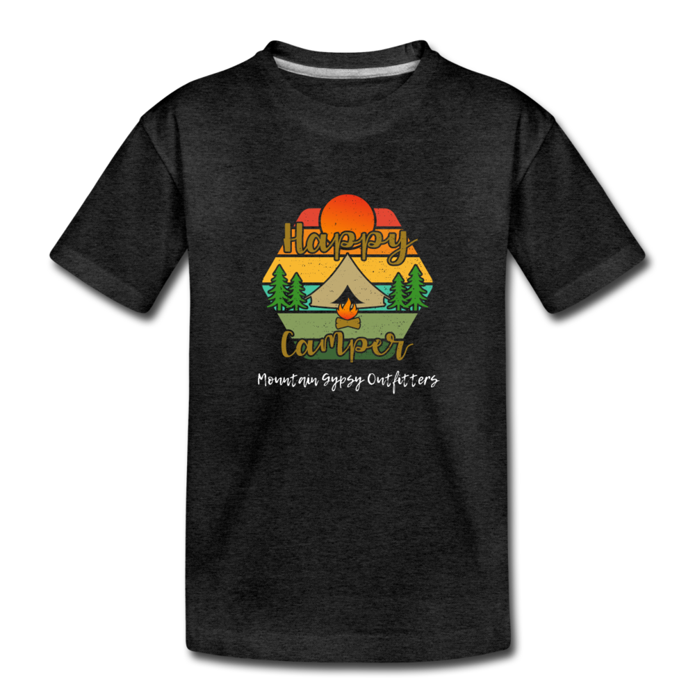 Happy Camper Toddler Tee - charcoal grey