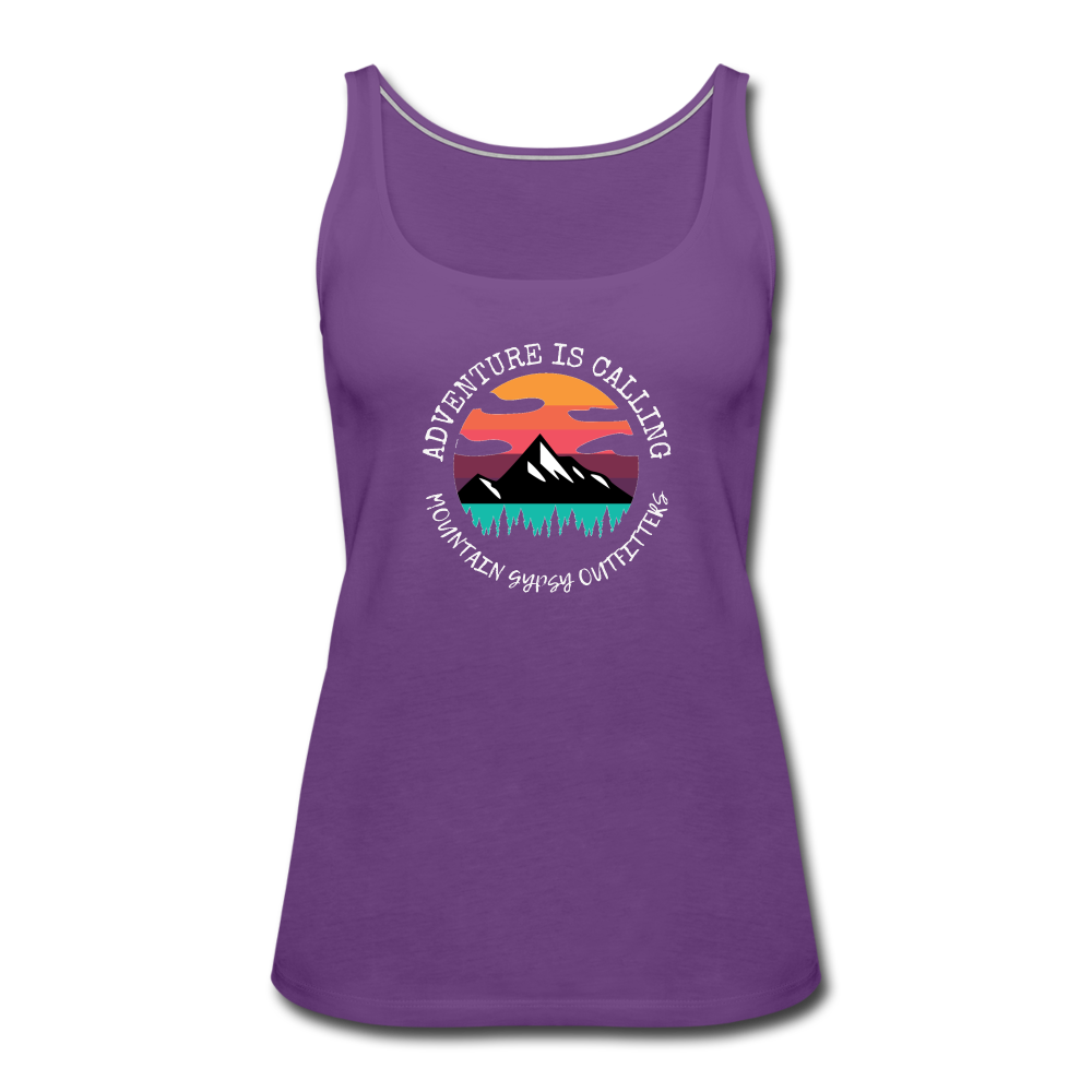 Adventure Is Calling Fitted Tank - purple