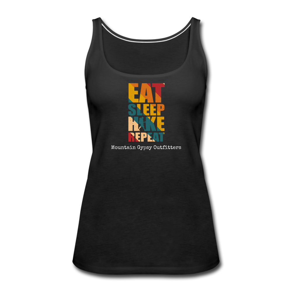 Eat, Sleep, Hike, Repeat Fitted Tank - black