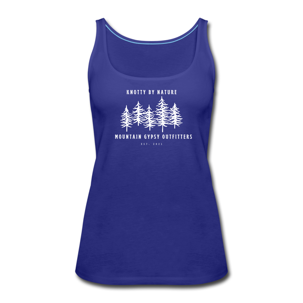 Knotty By Nature Fitted Tank - royal blue