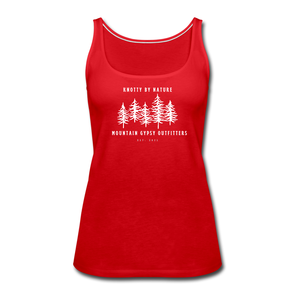 Knotty By Nature Fitted Tank - red