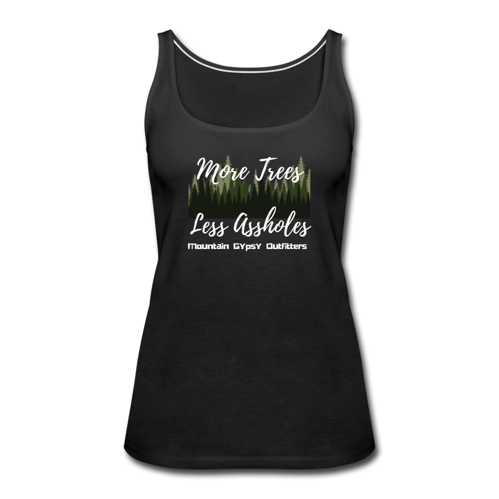 More Trees Fitted Tank - black