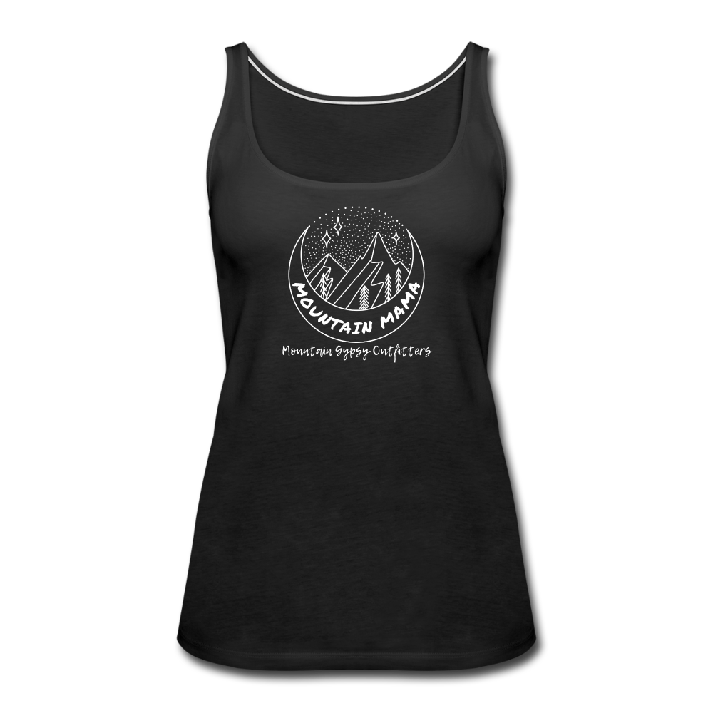 Mountain Mama Fitted Tank - black