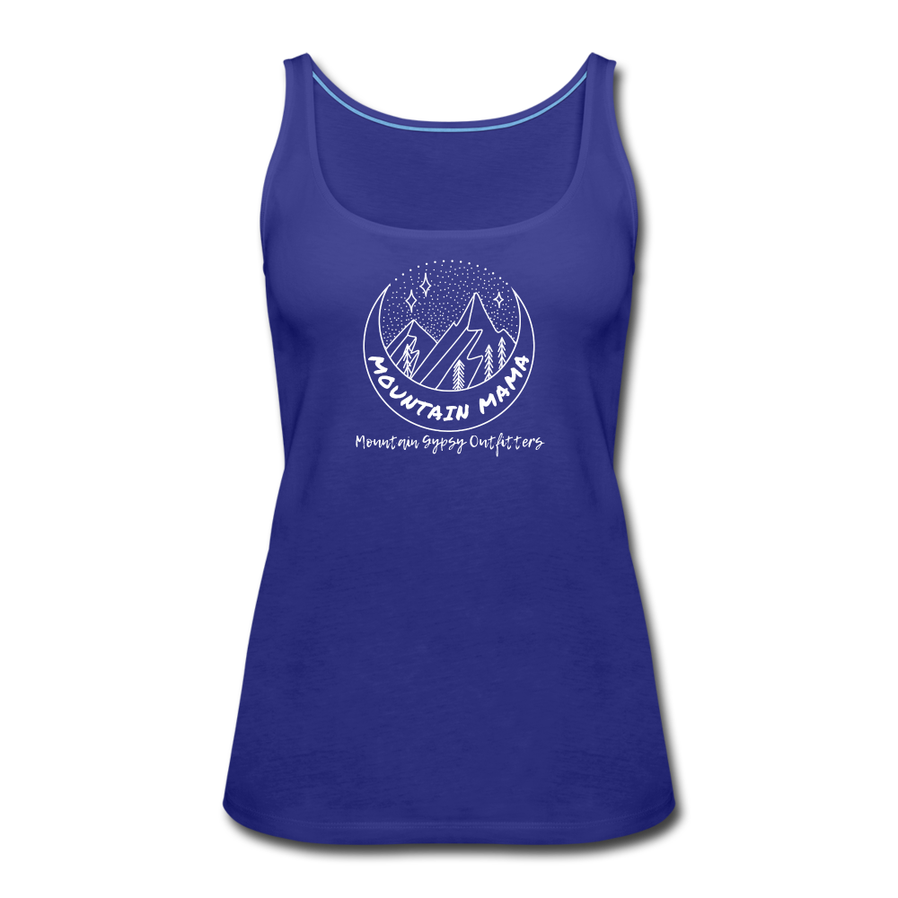 Mountain Mama Fitted Tank - royal blue