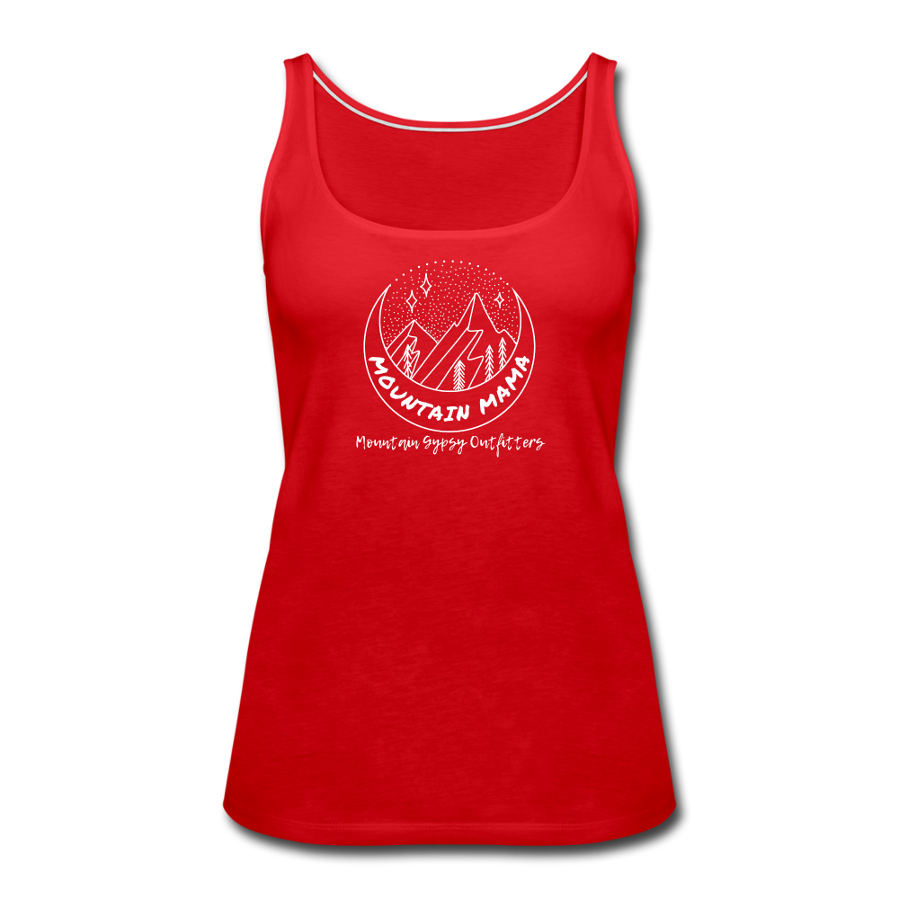 Mountain Mama Fitted Tank - red