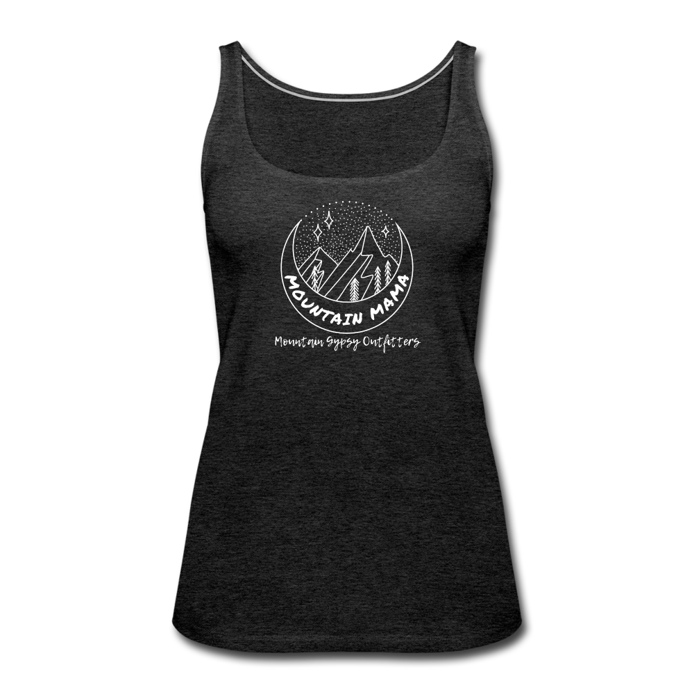 Mountain Mama Fitted Tank - charcoal grey