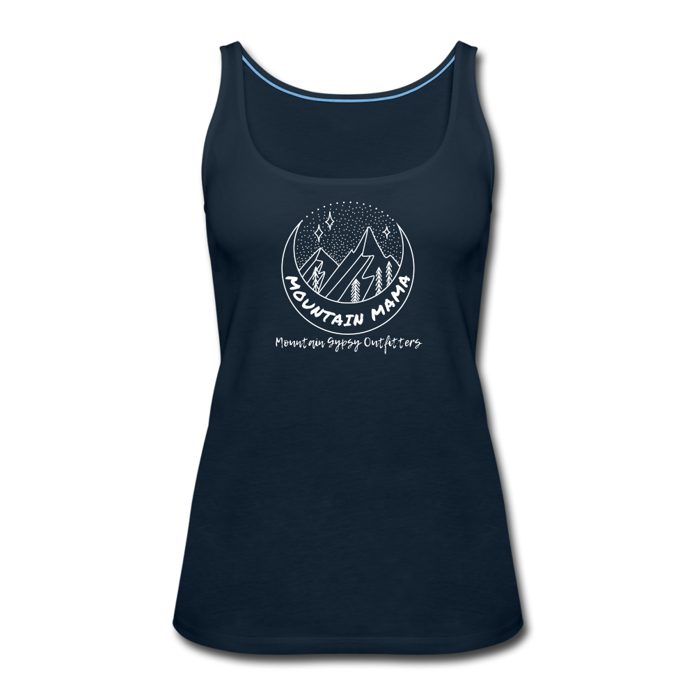 Mountain Mama Fitted Tank - deep navy
