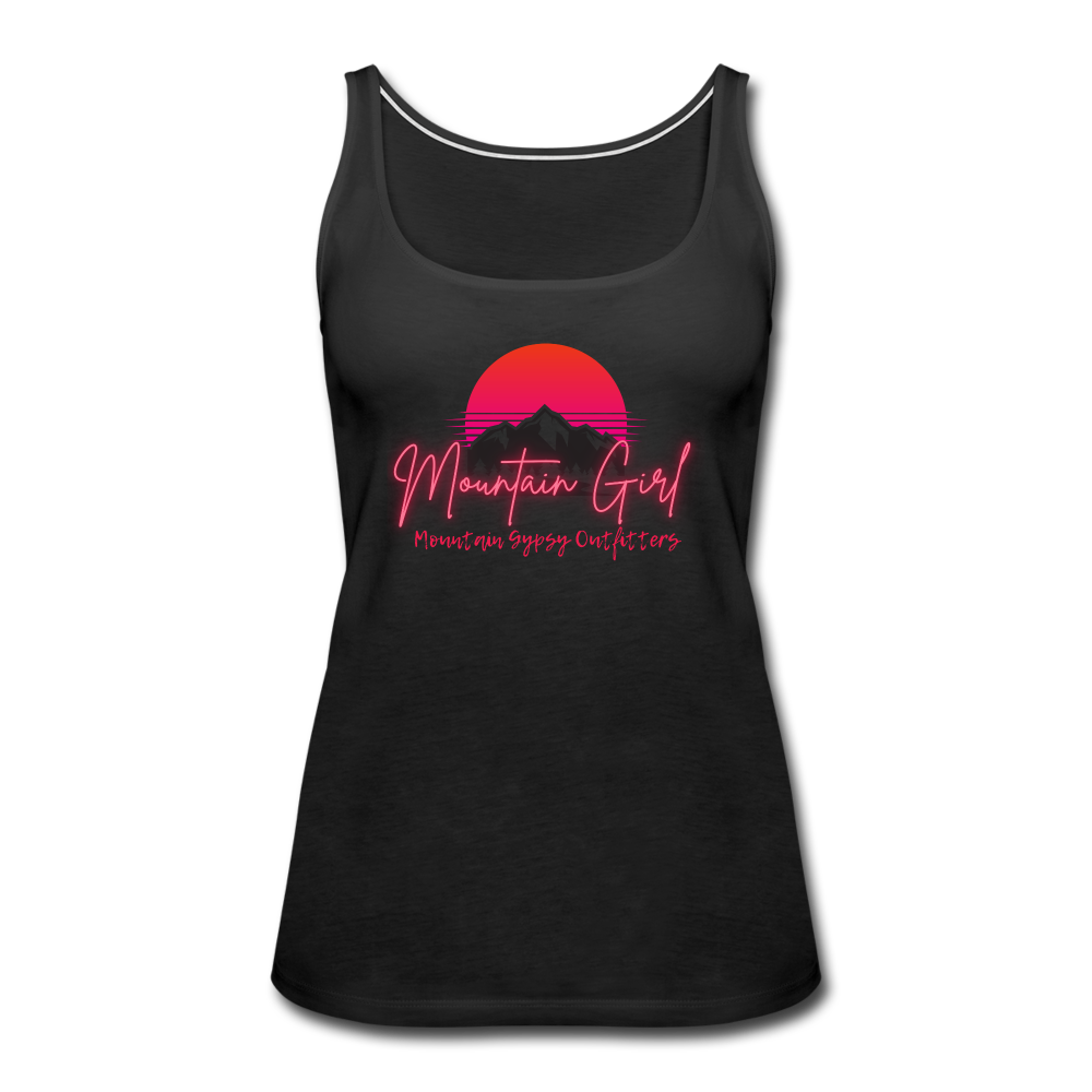Mountain Girl Fitted Tank - black