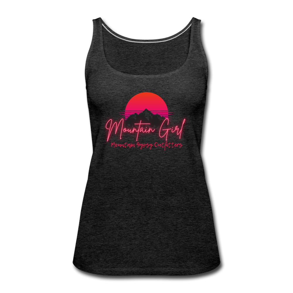 Mountain Girl Fitted Tank - charcoal grey