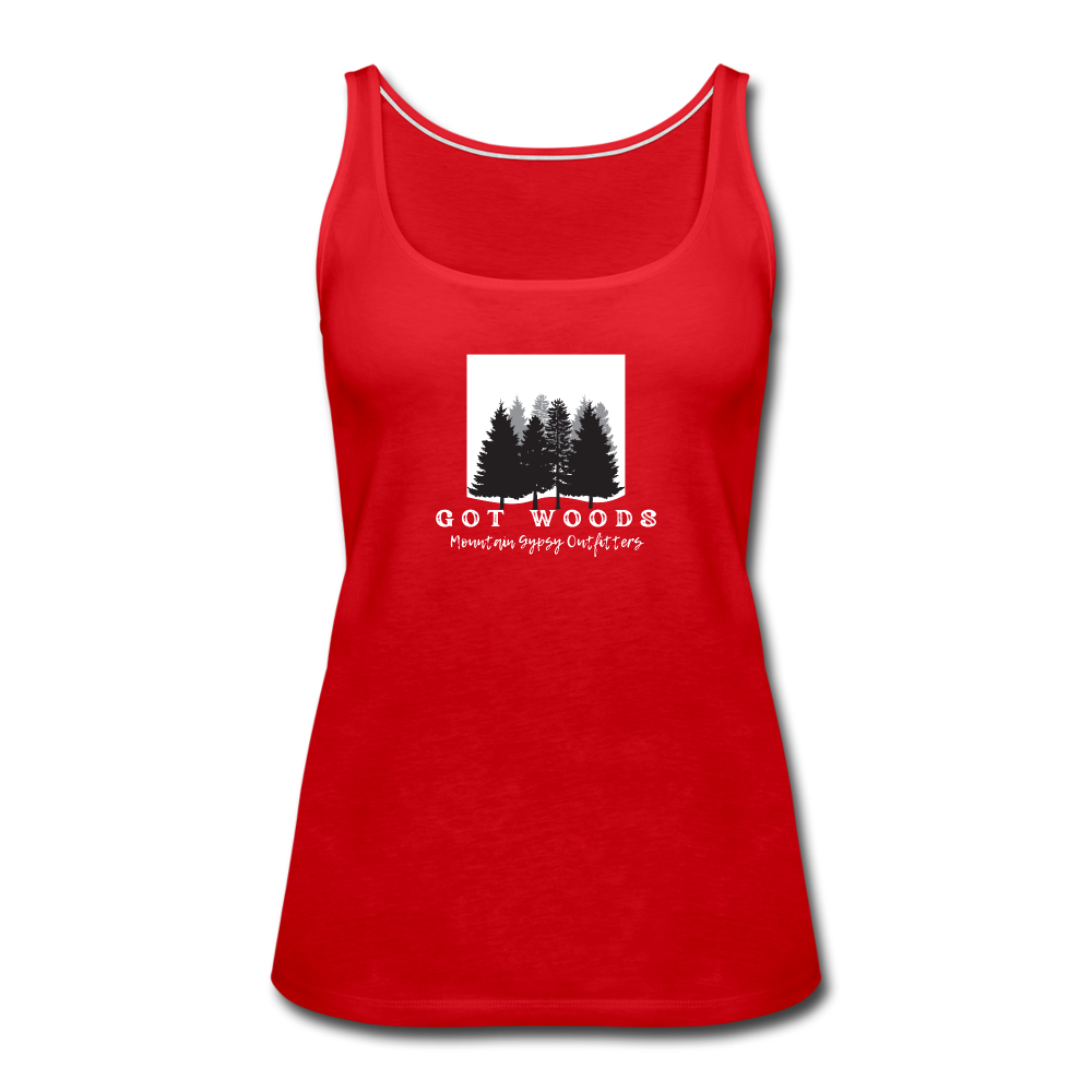 Got Woods? Fitted Tank - red