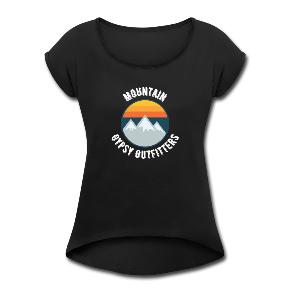 Retro MGO Roll Cuff Tee - black