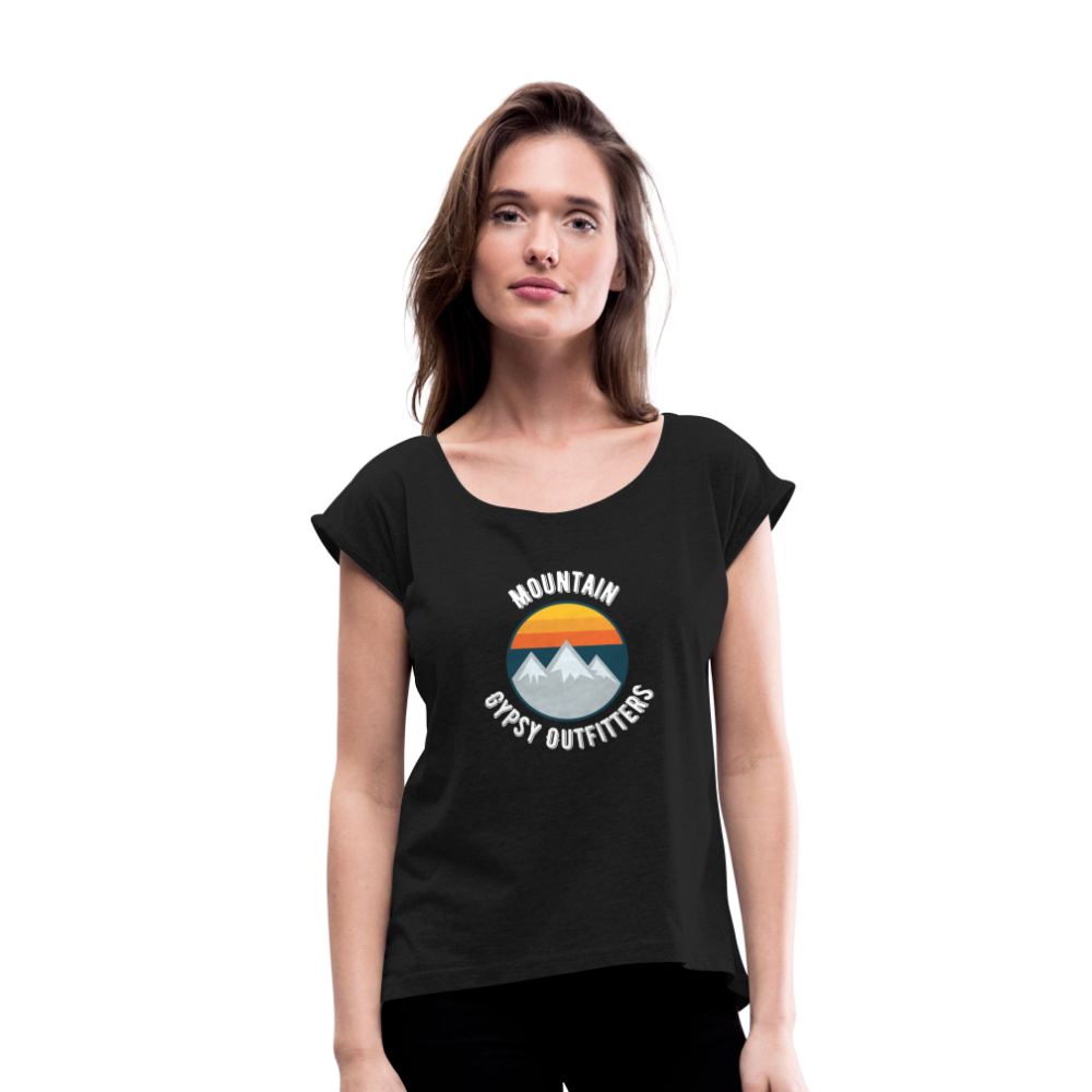 Retro MGO Roll Cuff Tee - black
