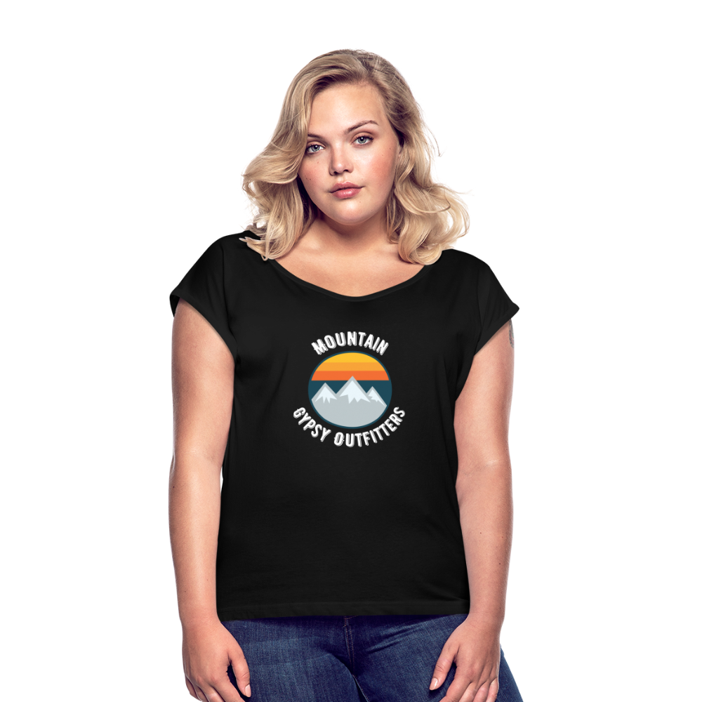 Retro MGO Roll Cuff Tee - black