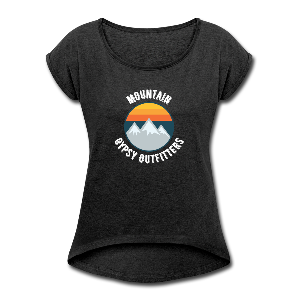 Retro MGO Roll Cuff Tee - heather black