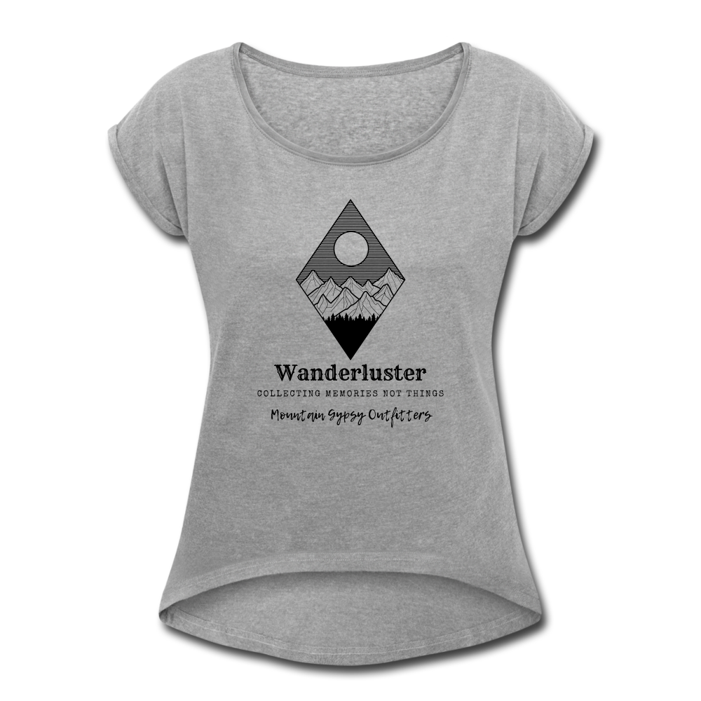 Collecting Memories Roll Cuff Tee - heather gray