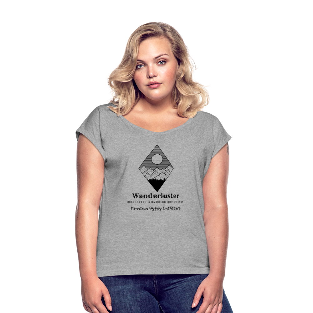 Collecting Memories Roll Cuff Tee - heather gray