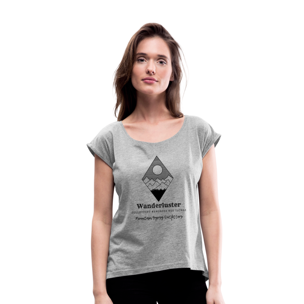 Collecting Memories Roll Cuff Tee - heather gray