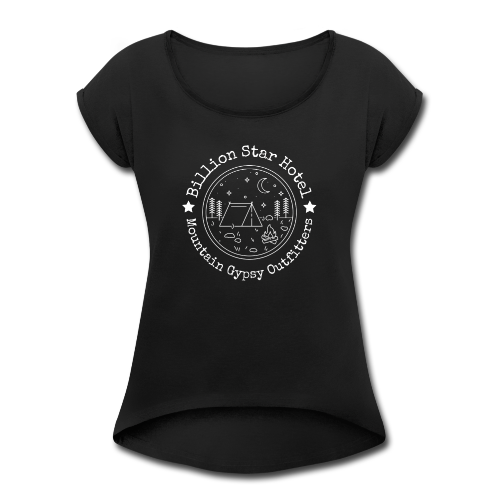 Billion Star Roll Cuff Tee - black