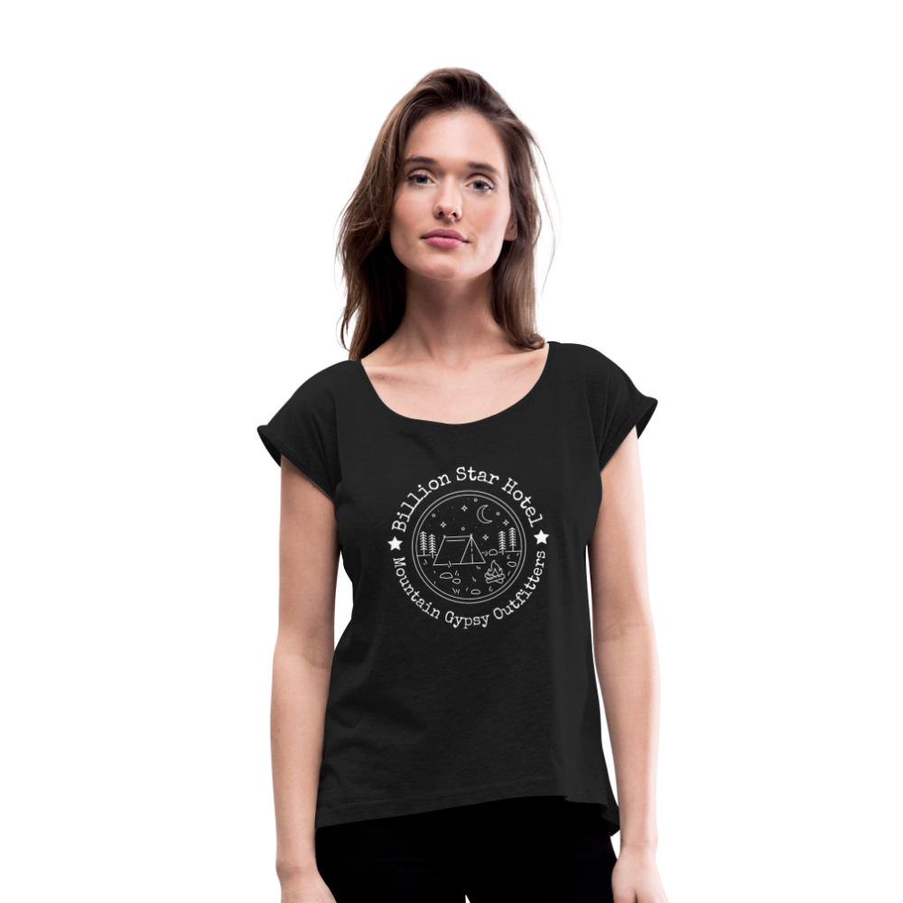Billion Star Roll Cuff Tee - black