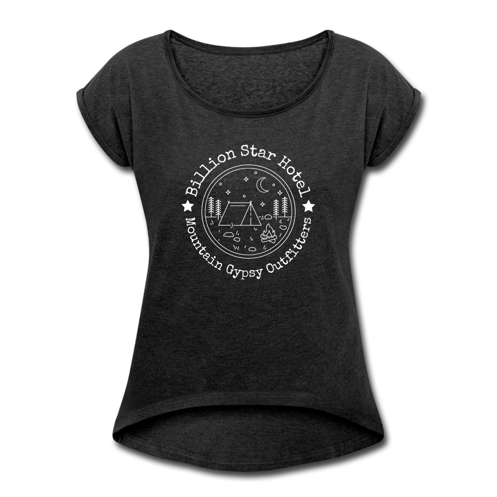 Billion Star Roll Cuff Tee - heather black