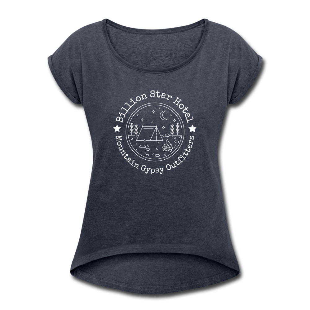 Billion Star Roll Cuff Tee - navy heather