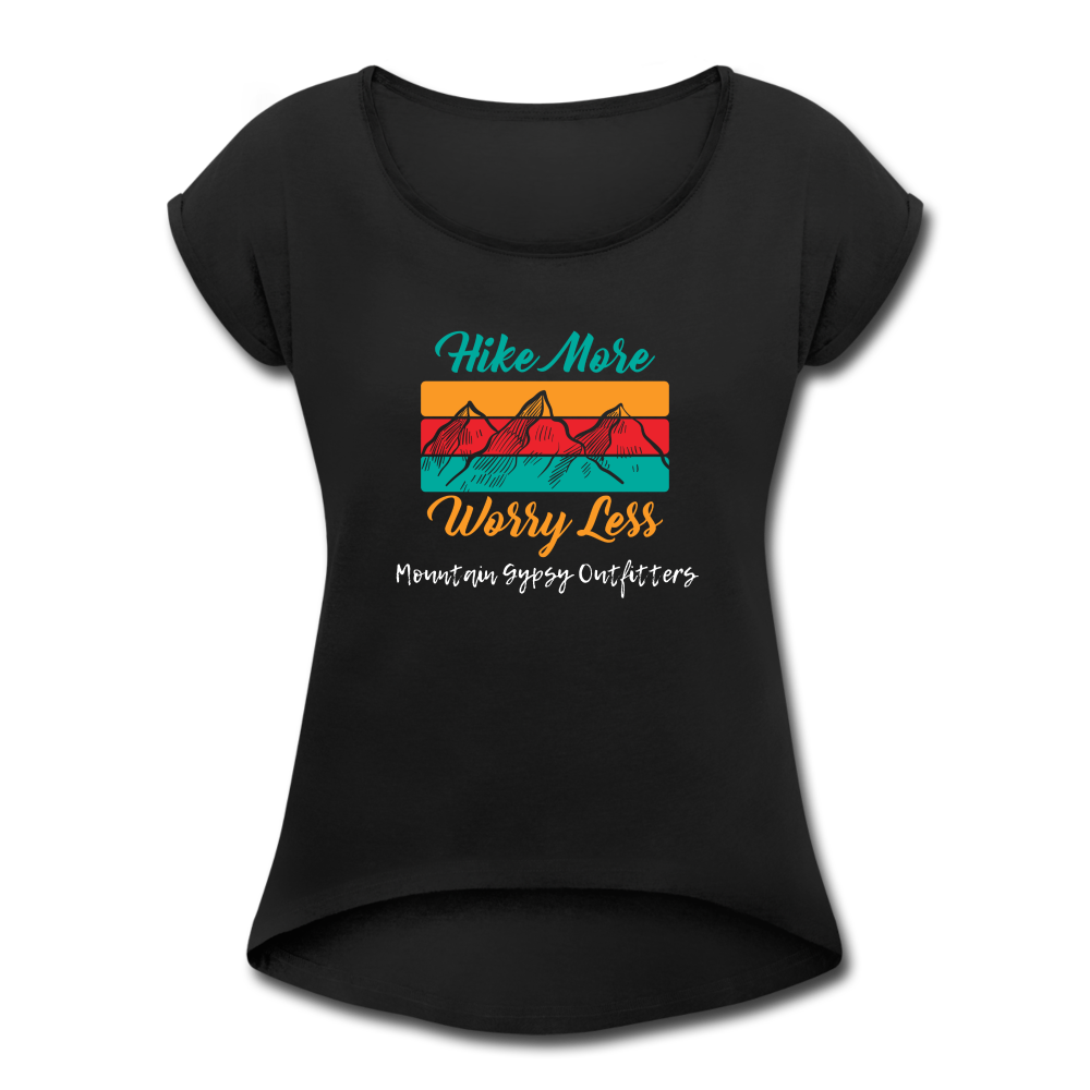 Hike More Roll Cuff Tee - black