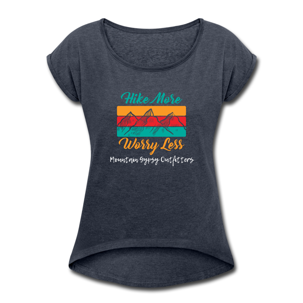 Hike More Roll Cuff Tee - navy heather