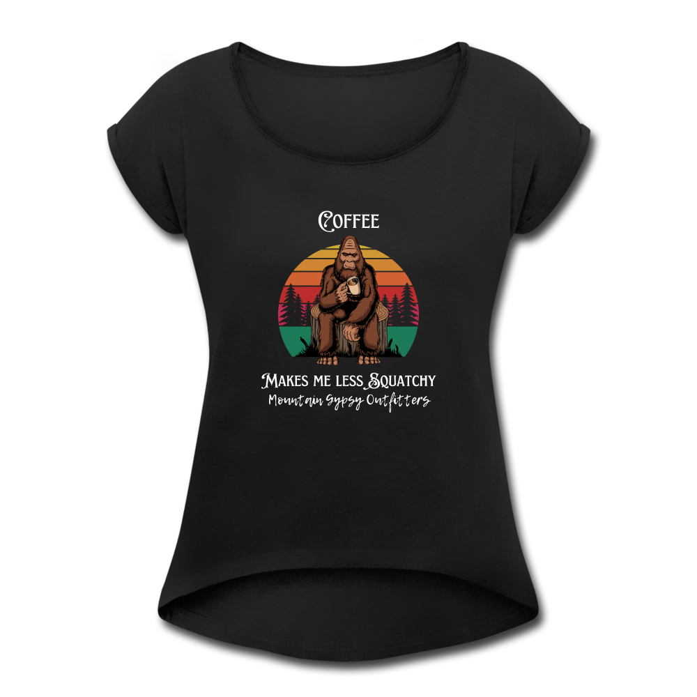Squatchy Roll Cuff Tee - black