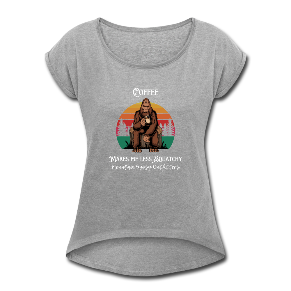 Squatchy Roll Cuff Tee - heather gray