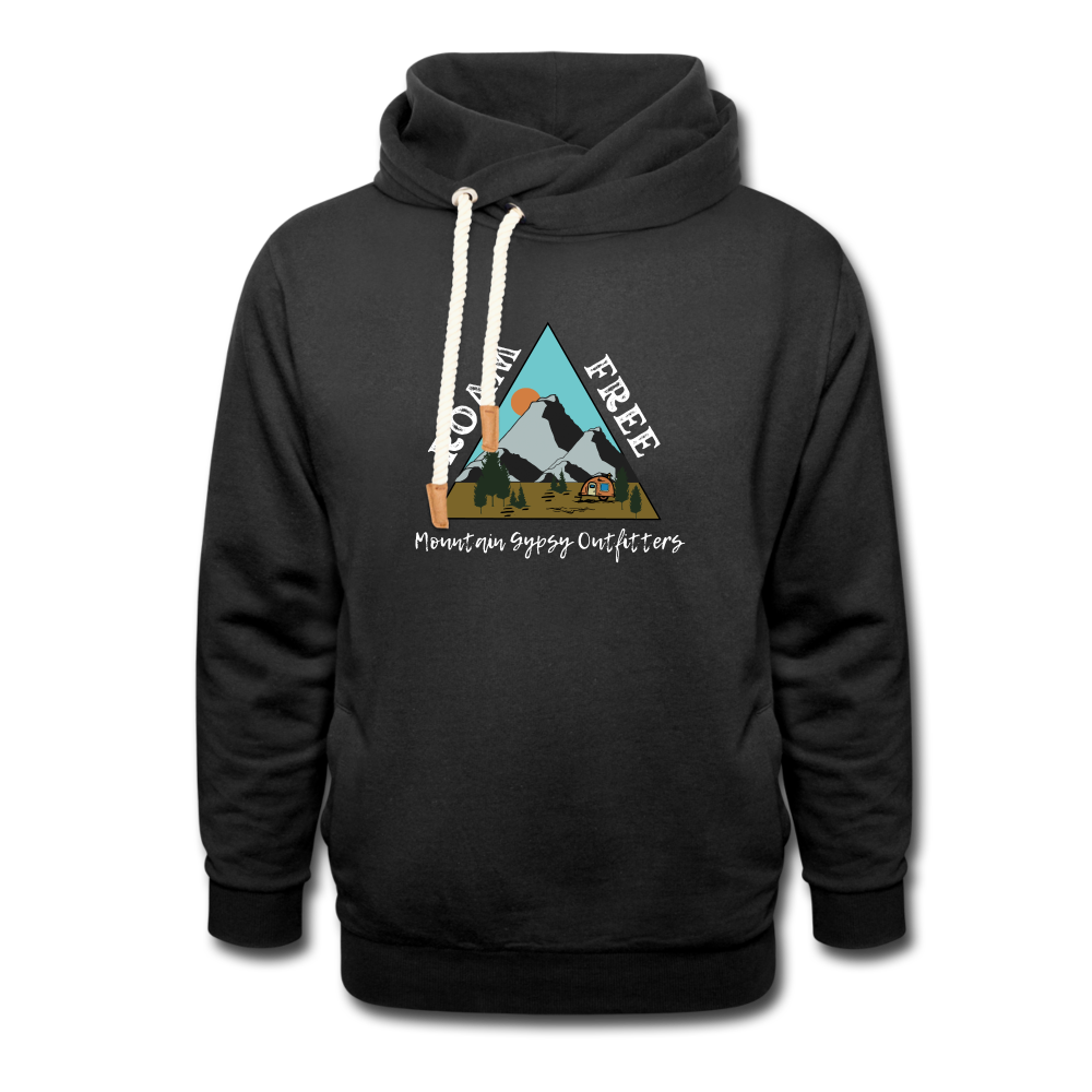Shawl Collar Hoodie - black