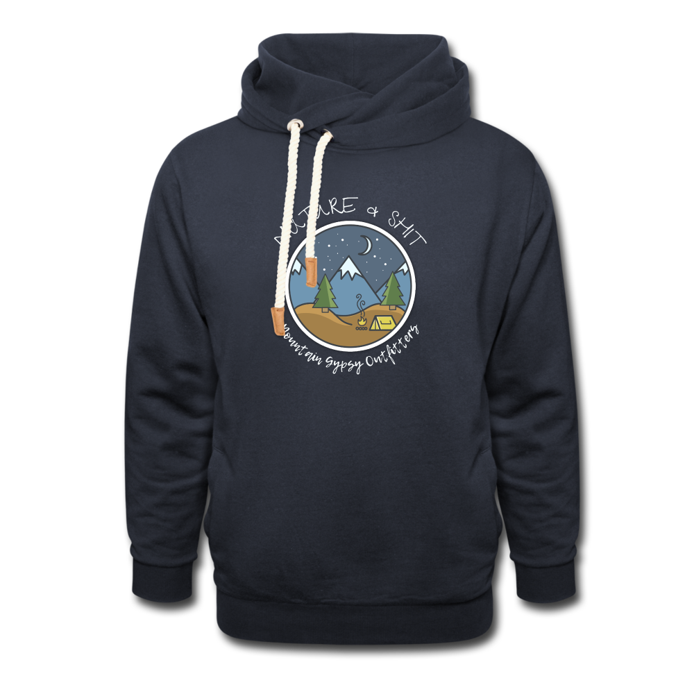Nature & Shit Shawl Hoodie - navy