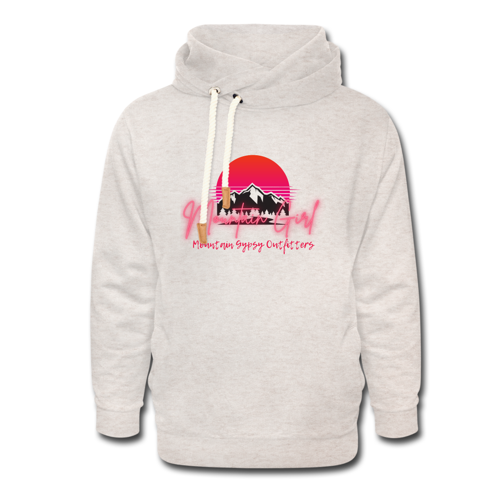 Mountain Girl Shawl Hoodie - heather oatmeal