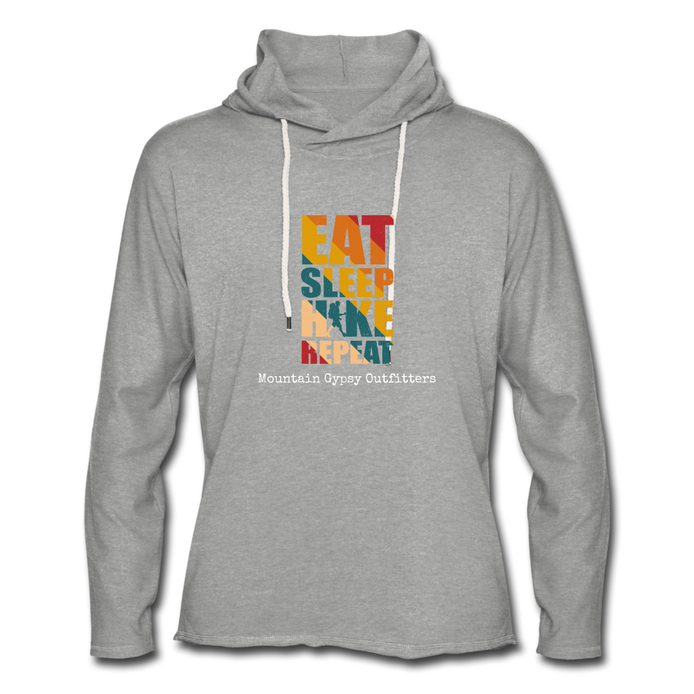Eat Sleep Hike Lightweight Hoodie - heather gray