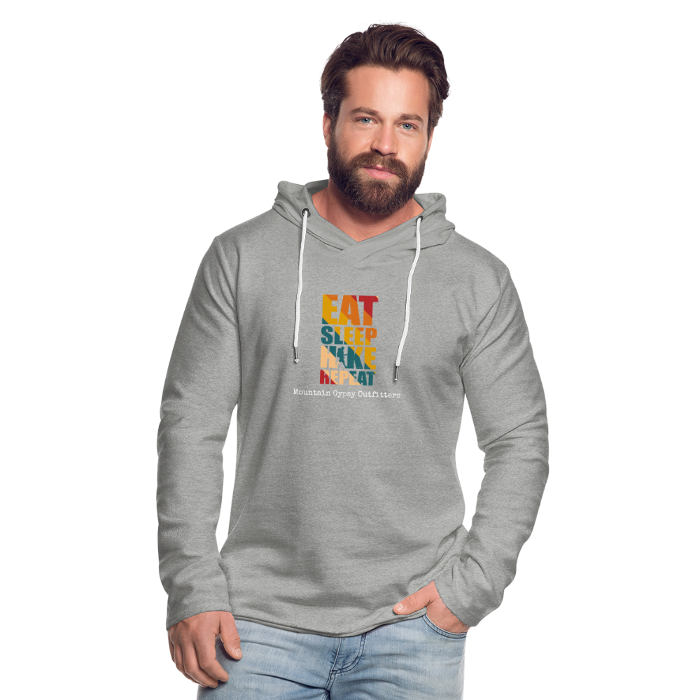 Eat Sleep Hike Lightweight Hoodie - heather gray