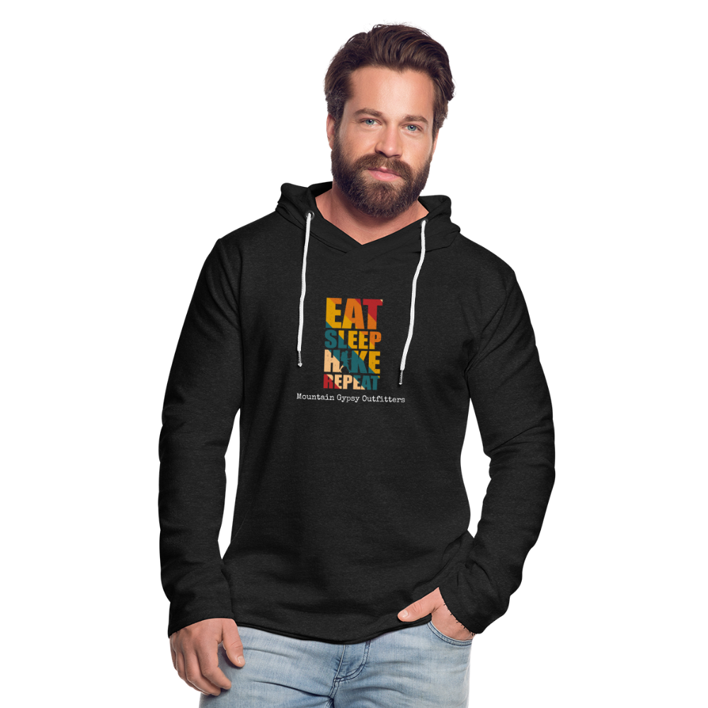 Eat Sleep Hike Lightweight Hoodie - charcoal grey